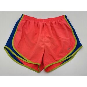 Nike Dri-FIT Running Shorts Womens Medium Coral‎ Blue Green Athletic Neon Lined